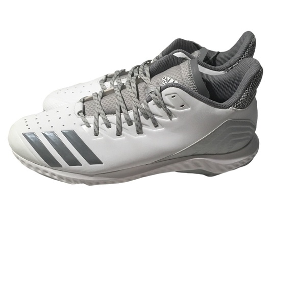 White & Gray Adidas Baseball ⚾️ Icon Bounce Metal Cleats Size 13.5 main image 4